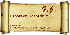 Finszter Jozafát névjegykártya